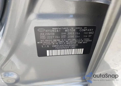 2010 Hyundai Elantra Gls from USA, damaged, VIN KMHDU4AD8AU834635